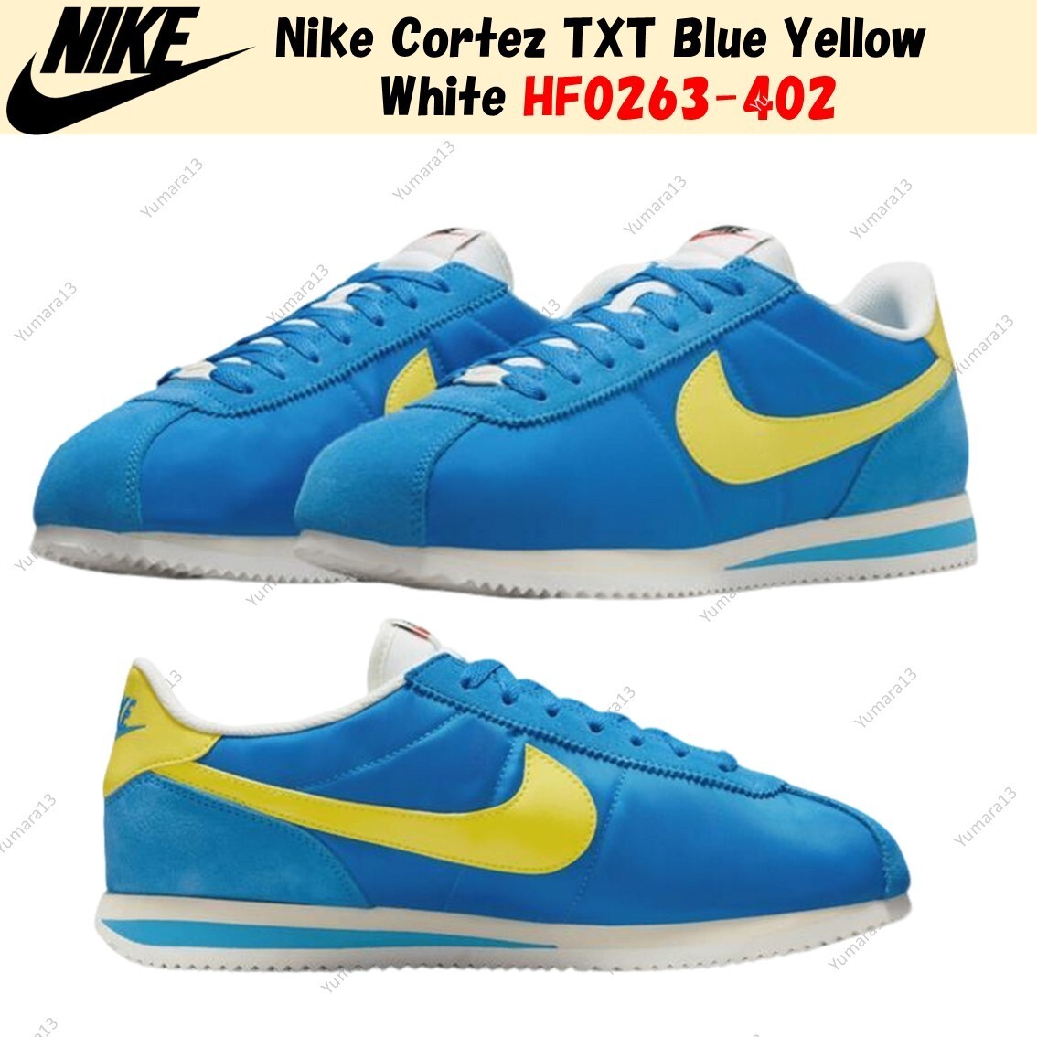 Nike Cortez TXT Blue Yellow White HF0263-402 Men's Size | eBay
