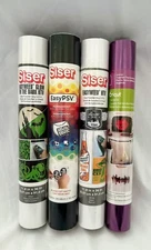 🔥 Lot of 4 Heat Transfer Vinyl Rolls • Siser EasyWeed + Metallic HTV NEW
