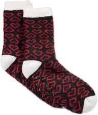 Charter Club womens Super Soft Butter Cozy Sleeping Crew Socks Gripper Heart