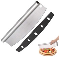 Pizza Wiegemesser Mit Klingenschutz Pizza Cutter Messer Pizzaschneider Edelstahl