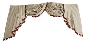 European Style Curtain Valance Handmade Waterfall Swag Valance Vintage 74” wide