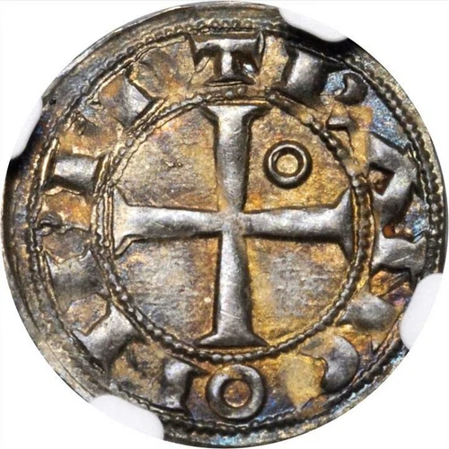 1100 - 1112 France Toulouse Denier, Bertrand, NGC MS 63 Roberts 4494 Boudeau 715