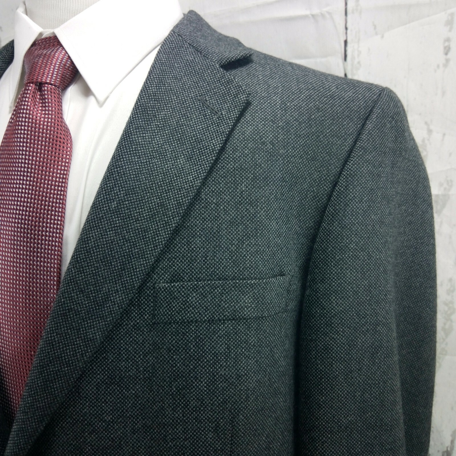 Stafford Essentials 46L 2 Button Gray Birdseye Su… - image 2