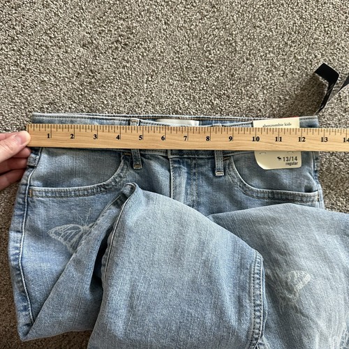 Abercrombie Kids High Rise Straight Jeans Butterfly Size 13/14 - Picture 6 of 9