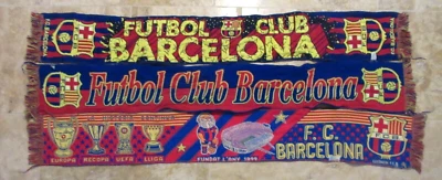 Lot 3 écharpe F.C BARCELONA Barça BUFANDA supporter scarf Barcelone futbol - Photo 1/2