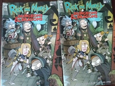 x (2) Rick and Morty vs Dungeon & Dragons #4 Cover A IDW 2018 1st Print 