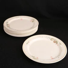 Set of 8 Steelite International England Dinner Plates Flower Leaf Pattern
