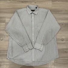 Donal J Trump Signature Collection Mens Size 17 1/2 Long Sleeves Stripe Shirt