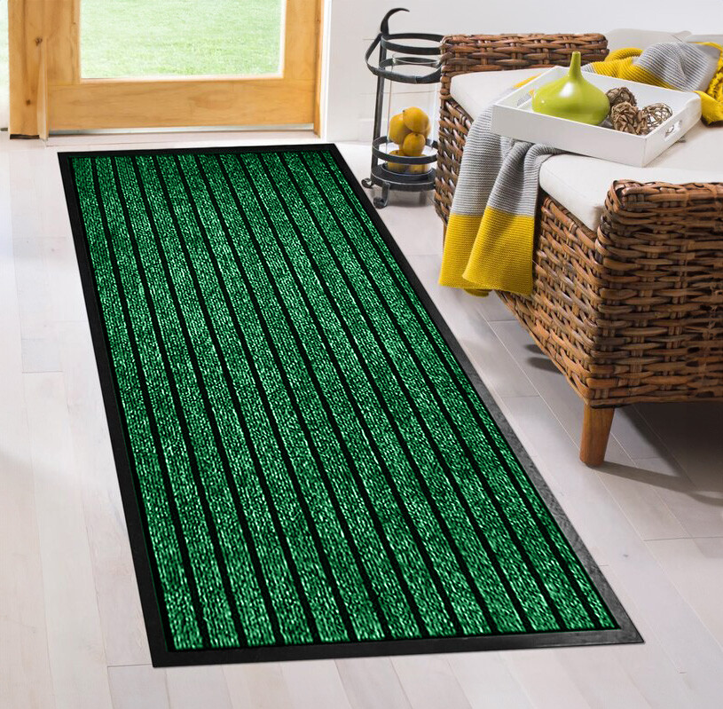 Modern Rubber Backed Door Mat Non Slip Hallway Runner Rug Heavy Duty