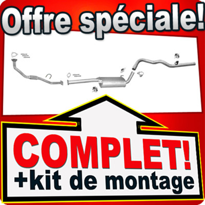 Pot D'échappement Complet Pour Nissan Terrano II 2.7 TDi 74/92KW SWB 1999-2006 - Acier Aluminisé, Kit De Montage Inclus