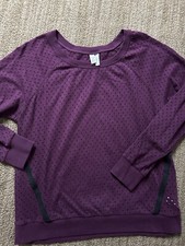 Women’s Z By Zella Mesh Crewneck Maroon Sweatshirt, Size Medium, EUC 