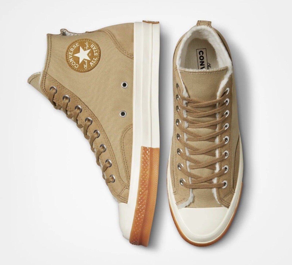 CONVERSE Chuck 70 Sherpa Lined Colorblock Canvas/Suede Sneaker