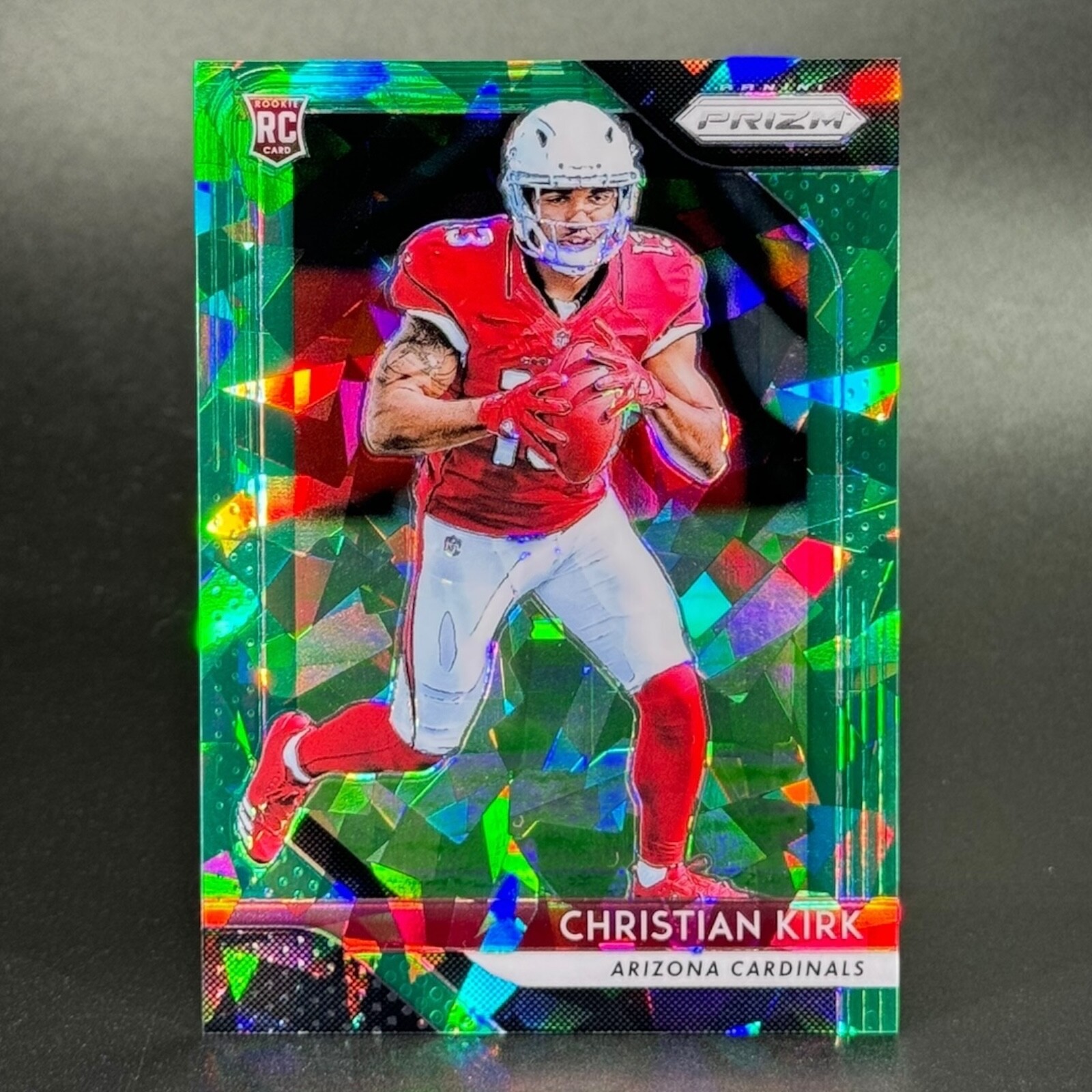 2018 Panini Prizm Football #219 Christian Kirk Rookie Green Crystals /75 RC