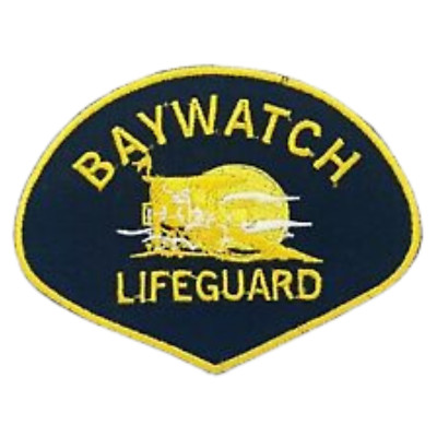Bay Watch Rettungsschwimmer gelb Stickerei Patches zum Aufbügeln Nähen Stoffjacken