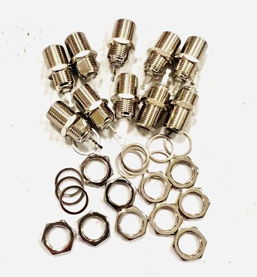 10 pack F Type Chassis Panel Mounted Socket Female Soldering Connector Adapter