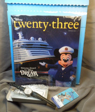 NIP Disney D23 Fan Club 2010 Welcome Package Mag Publication Luggage Tag Watch