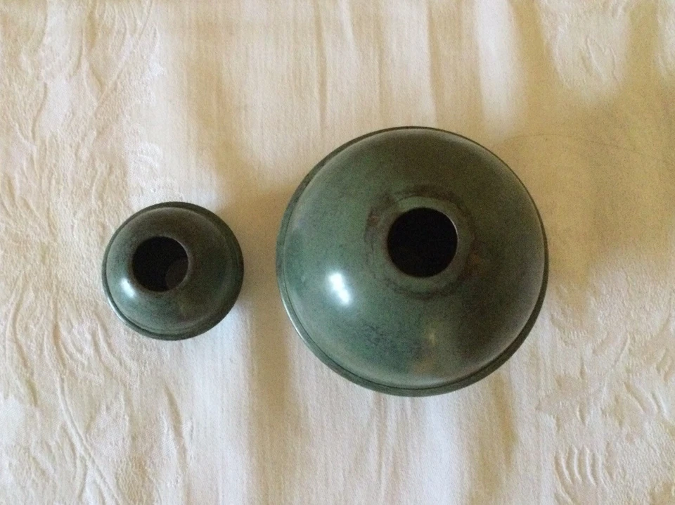 SET OF 2 Blue Verde Finish COPPER BALLS FOR A WEATHERVANE - 4" AND 2 1/4" - Image 3 of 3