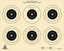 (100 PACK) A-32 [A32] NRA Official 50 Foot Light Rifle Target, 6 bulls, Tagboard