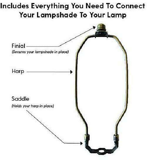 Lamp Harp Kit 9 Inch Long Antique Brass Harp Lamp Shade Attachment