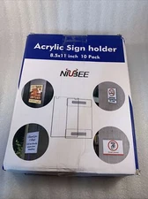 Niubee Acrylic Sign Holder 10 Pack - 8.5x11 inch