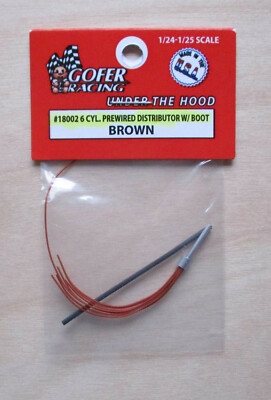 BROWN PREWIRED 6 Cy DISTRIBUTOR BOOT 1:24 1:25 GOFER RACING CAR MODEL PART 18002
