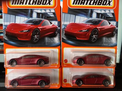 Matchbox 2021 Tesla Roadster .lot Of 4
