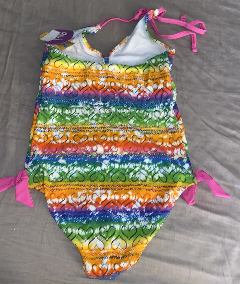 Traje de baño de una pieza Total Girl’s Halter Hearts 12 lazos (B7) Foto 2 de 2