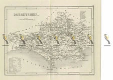 Dorsetshire, Map, Specially Engraved Book Illustration (Print), 1850