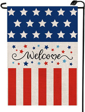 Patriotic 4Th of July Welcome Garden Flag 12X18 Inch Double Sided Stars and Stri