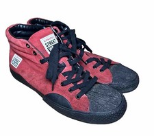 Vintage Vision Street Wear Men's Suede Hi Top Retro RED Skate Shoe Size US 9.5