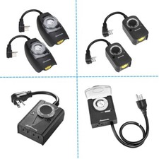 DEWENWILS Outdoor Timer for Light Plug in Electrical Outlet Switch Waterproof