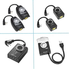 DEWENWILS Outdoor Timer for Light  Plug in Electrical Outlet Switch Waterproof