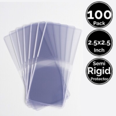 100 Pack 2.5 x 2.5 Inch Semi RIGID Double Pocket Coin Flips 4 US Silver Eagle