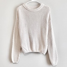 Universal Thread Women's Crewneck Chunky Knit Sweater Cream Size Medium