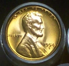 1954-S GEM BU WHEAT CENT ROLL - AWESOME CLEAN ROLL WITH GREAT DETAILS & COLOR!!!