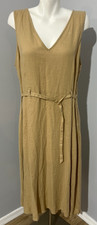 Michael Kors Women XL Dress Sand Khaki linen Blend Belt New NWT