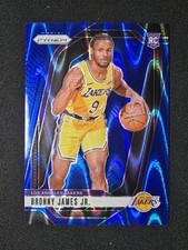 Bronny James Jr 2024-25 Panini Prizm #243 Blue Seismic Prizm 32/99 RC LA Lakers