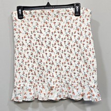 Abercrombie  Fitch Peaches Smocked Mini Skirt Large Ruffle Cottagecore Romantic
