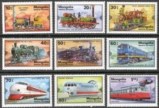MONGOLIA 1979 TRANSPORT Railroad Vehicles. Locomotives TRAINS - MNH