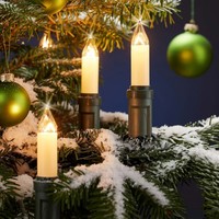 Hellum Weihnachtsbaum Lichterkette AußEn, 15 WeißE Kerzen Mit Clip, 14M