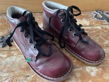 Kickers Women's Vintage Burgundy Leather Ankle Boots UK Size 4