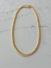 14k Yellow Gold 5xPlated Miami Cuban Chain  Heavy  Solid  24 inches  10 mm