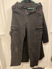 Polyester Cotton Blend Cargo Pants Black