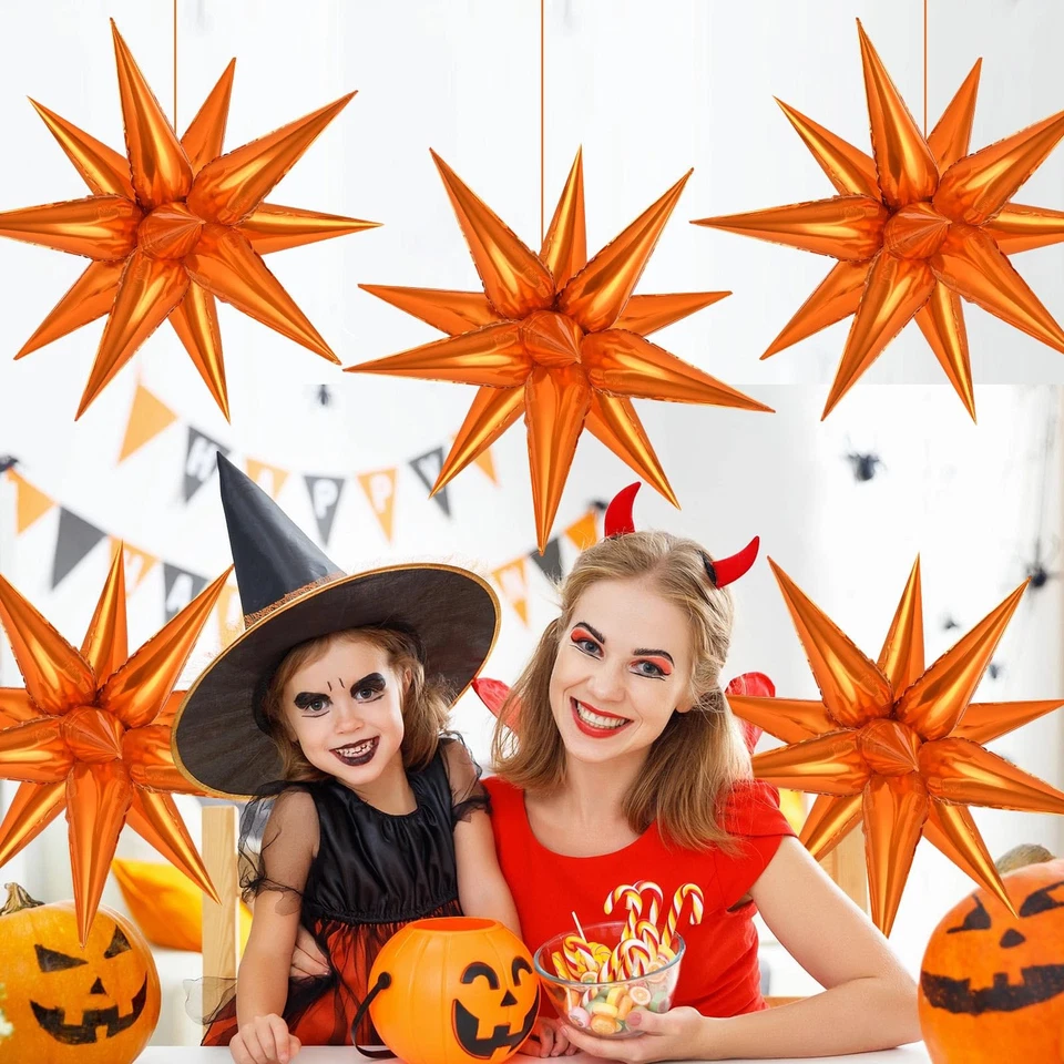 Globos grandes de aluminio naranja 26 pulgadas, 72 piezas accesorios metálicos Star Fireworks Foto 3 de 4