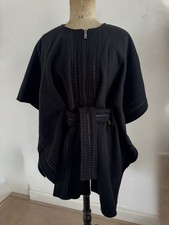 Desigual poncho cape Black fits 8-12 (one size) Zip And Tie Front VGC