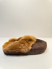 0861 Kuailu Womens Faux Fur Slippers, Brown-US 10, EU-41