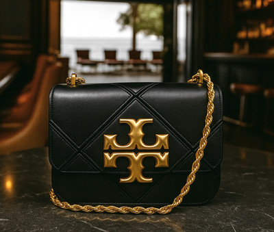 NEW Tory Burch Eleanor Black Diamond Quilted Small Convertible