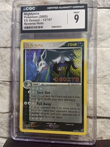 CGC 9 MINT Mightyena 12/107 Deoxys Reverse Holo STAMPED BEAUTIFUL FOIL