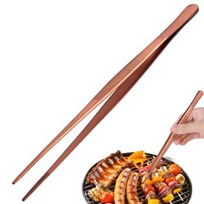 Tongs Tweezers - 12 Inch / 30cm Long Food Tongs Straight Serrated Forceps Coc...