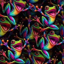 Happy Tree Frog 22 - 18"x46" Hydrographic Film Hydro Dipping